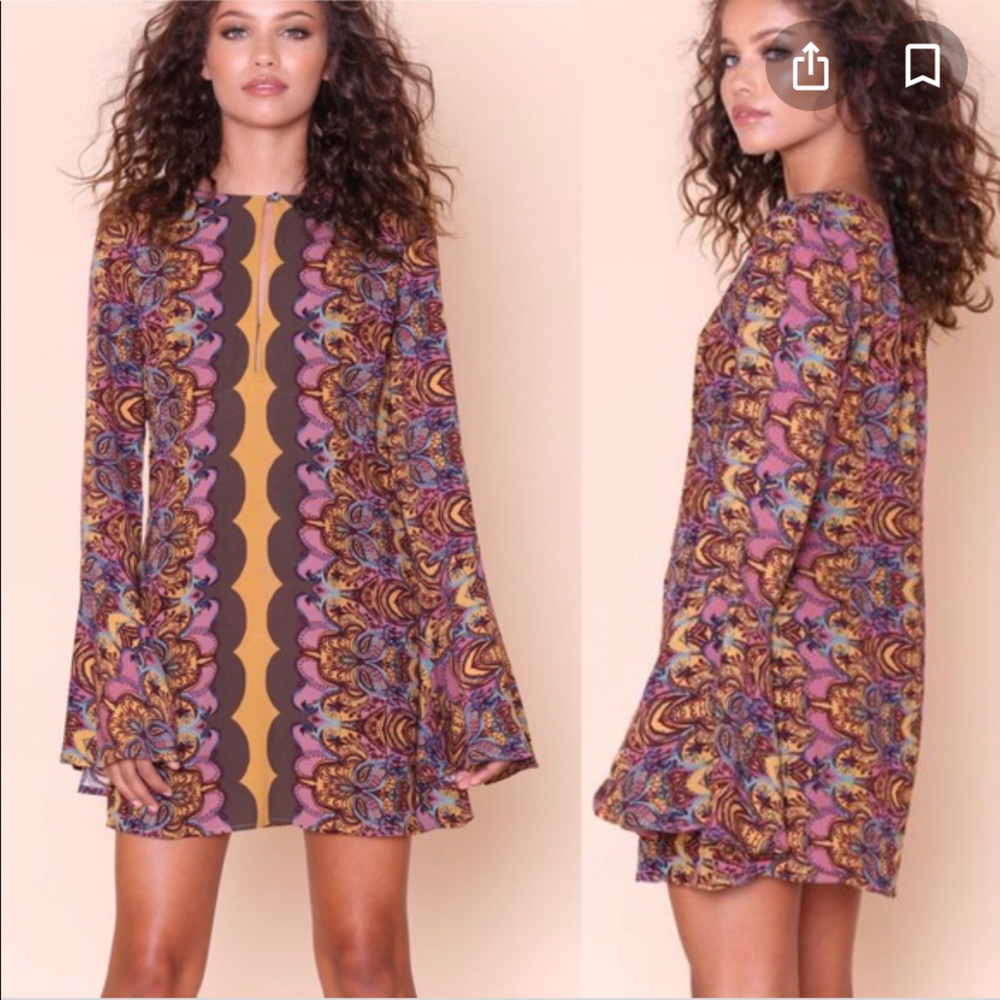Free People Ossie Vibes Paisley Dress Tunic 70s